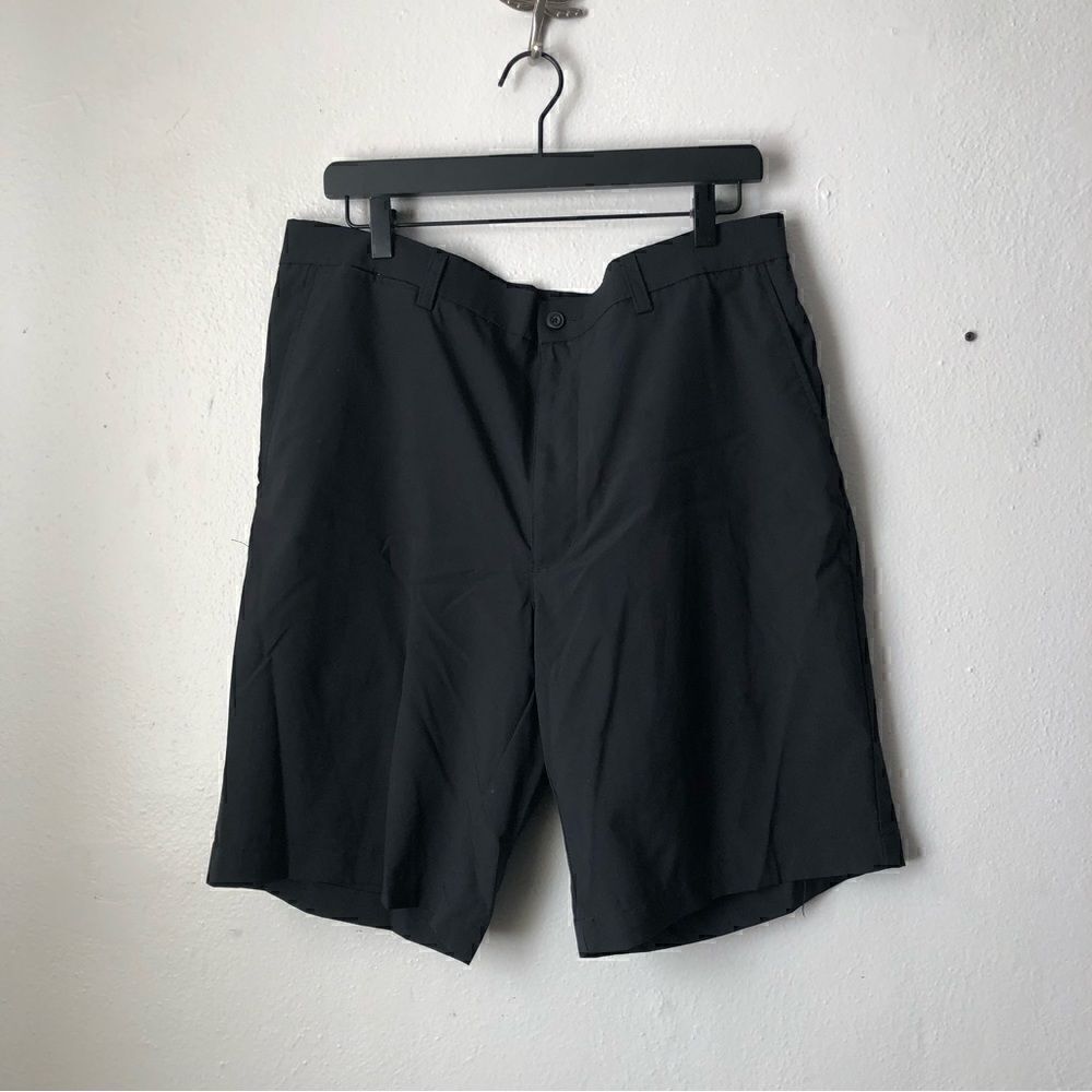 PGA tour mens black flat front shorts size 36